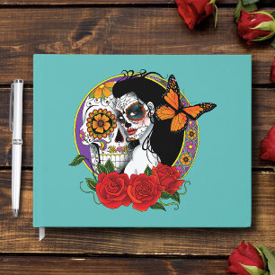 Sugar Skulls Art Nouveau Guest Book