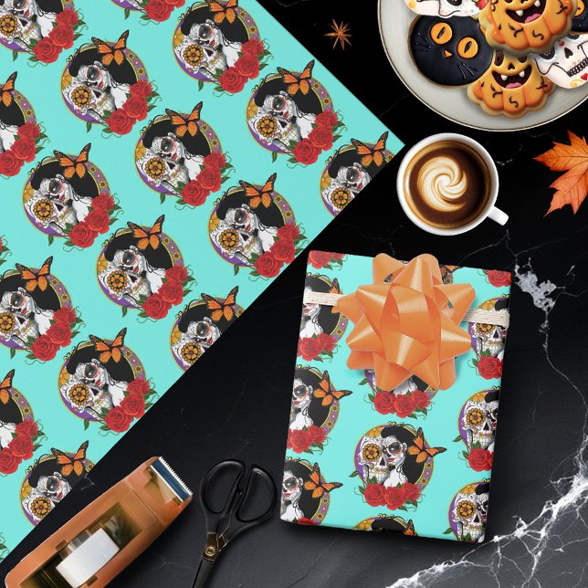 Sugar Skulls Art Nouveau  Wrapping Paper (Creator Uploaded)