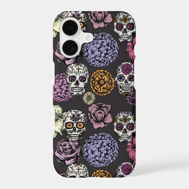 Sugar Skulls Black iPhone 13 Pro Case (Back)