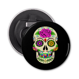 Sugar Skulls Button Bottle Opener
