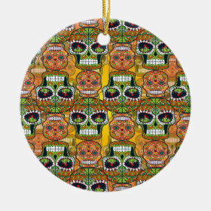 Sugar Skulls Ceramic Tree Decoration