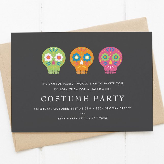 Sugar Skulls Costume Party Invitation (Creator Uploaded)