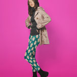 Sugar Skulls Cream and Teal Patterned Leggings<br><div class="desc">These patterned leggings features colourful sugar skulls graphics set against a teal and dark teal chequerboard patterned background making them perfect for Dia de los Muertos or Halloween,  but cool enough to wear year round.</div>