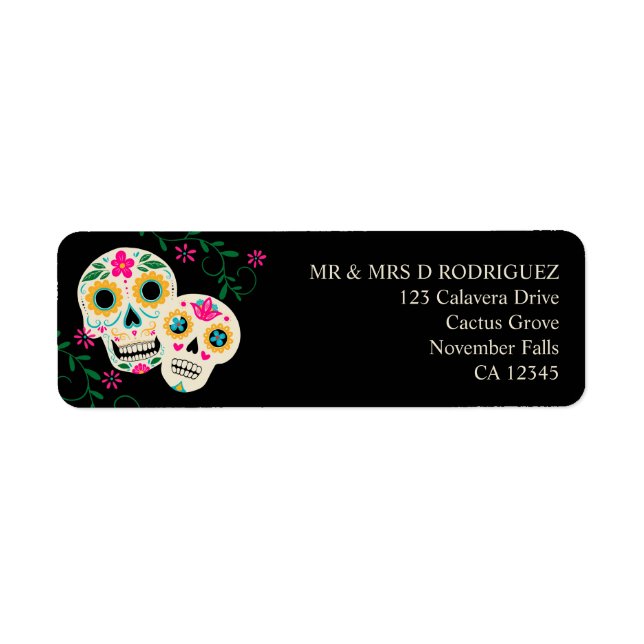 Sugar Skulls Day of the Dead Return Address (Front)