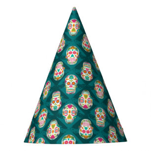 Sugar Skulls Dia De Los Muertos Party Hat