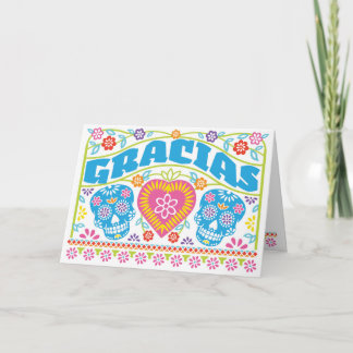 Sugar Skulls Gracias Folded Thank You Card