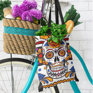 Sugar Skulls Holidays Pattern All Over Print Tote Bag