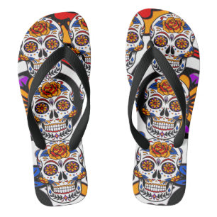 Sugar Skulls Holidays Pattern Jandals