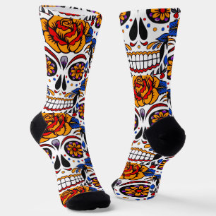 Sugar Skulls Holidays Pattern Socks