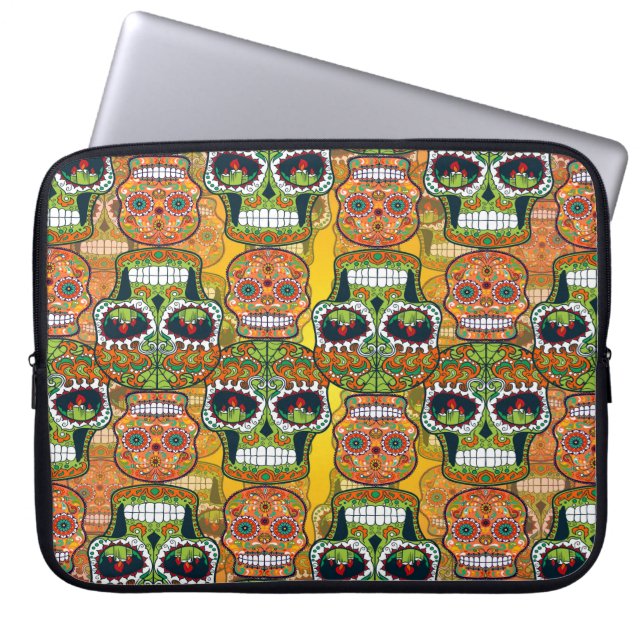 Sugar Skulls Laptop Sleeve (Front)