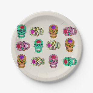 Sugar Skulls Paper Plate