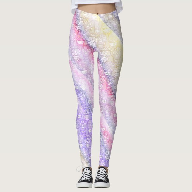 Sugar Skulls Pastel Leggings (Front)