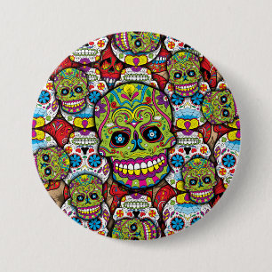 Sugar Skulls Pattern 7.5 Cm Round Badge