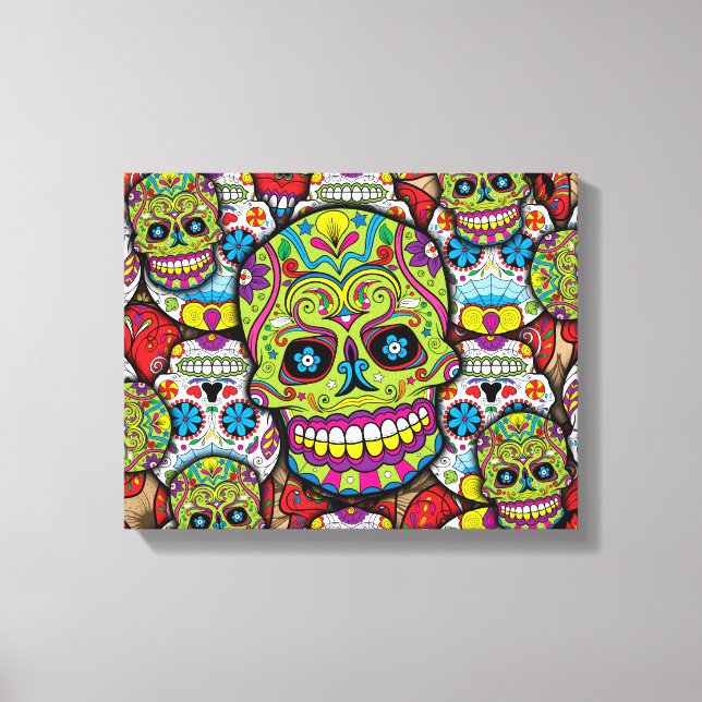 Sugar Skulls Pattern Canvas Print (Front)