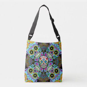Sugar Skulls Pattern Crossbody Bag