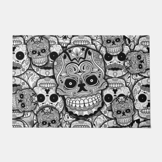 Sugar Skulls Pattern Doormat (Front)