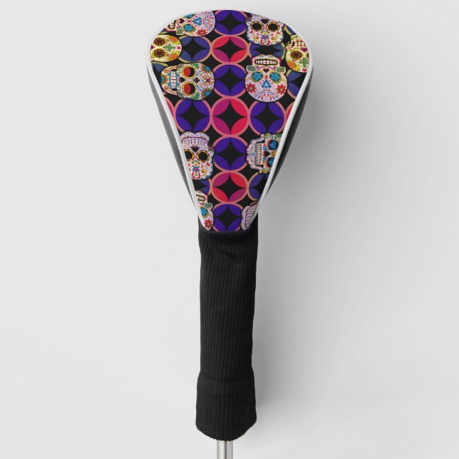 Sugar Skulls Pattern Golf Head Cover (Front)