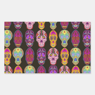 Sugar Skulls Pattern in 5 Different Styles Rectangular Sticker