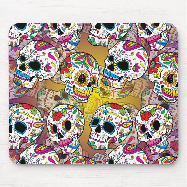 Sugar Skulls Pattern Mouse Pad (Front)
