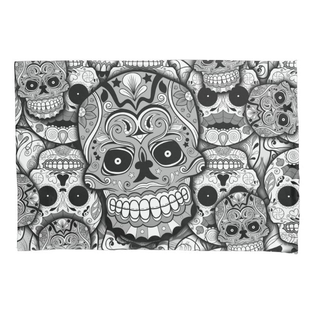 Sugar Skulls Pattern Pillowcase (Front)