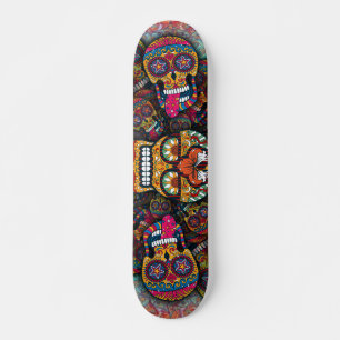 Sugar Skulls Pattern Skateboard