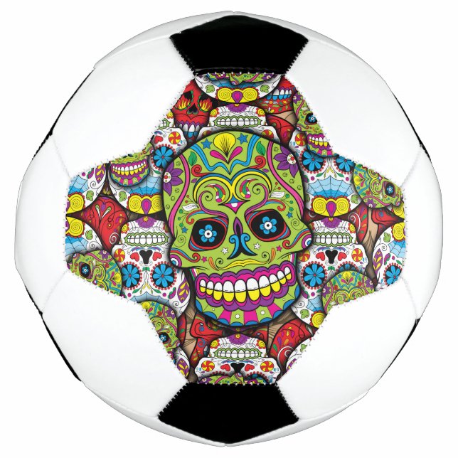 Sugar Skulls Pattern Soccer Ball (Front)