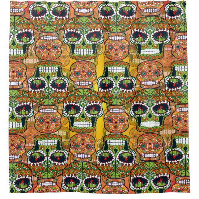 Sugar Skulls Shower Curtain (Front)