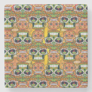 Sugar Skulls Stone Coaster