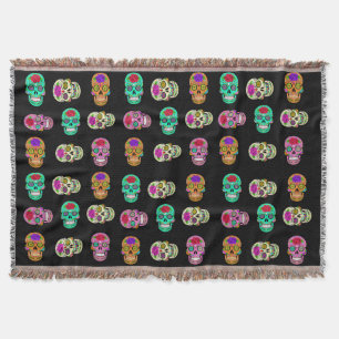 Sugar Skulls Throw Blanket