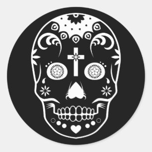 sugar skullz : 2 classic round sticker