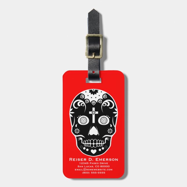 sugar skullz luggage tag (Front Vertical)