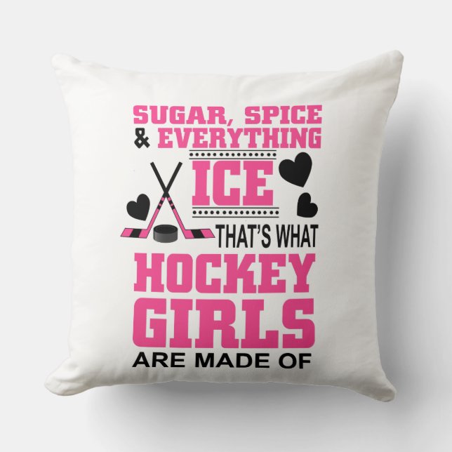 sugar spice and everything ice girls hockey cushion (Front)