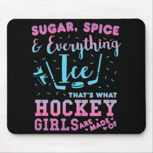Sugar Spice And Everything Ice Hockey Girl Player  Mouse Pad
