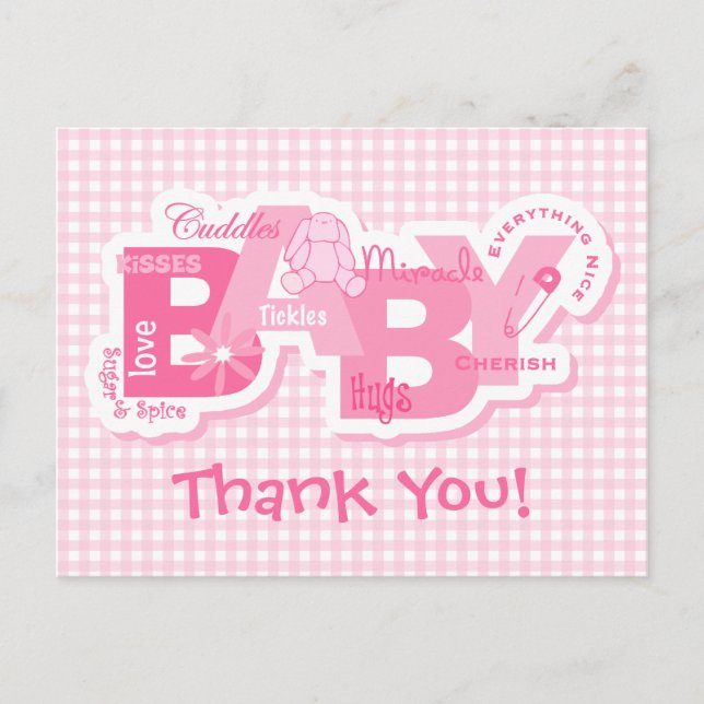 Sugar & Spice Bunny Thank You Postcard (Front)