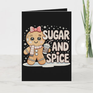Sugar Spice Gingerbread Bougie Pink Christmas Xmas Card