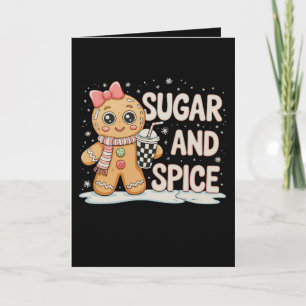 Sugar Spice Gingerbread Bougie Pink Christmas Xmas Holiday Card