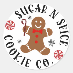 Sugar & Spice Gingerbread Cookie Co. Classic Round Sticker