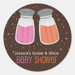 Sugar & Spice Shakers Baby Shower Classic Round Sticker
