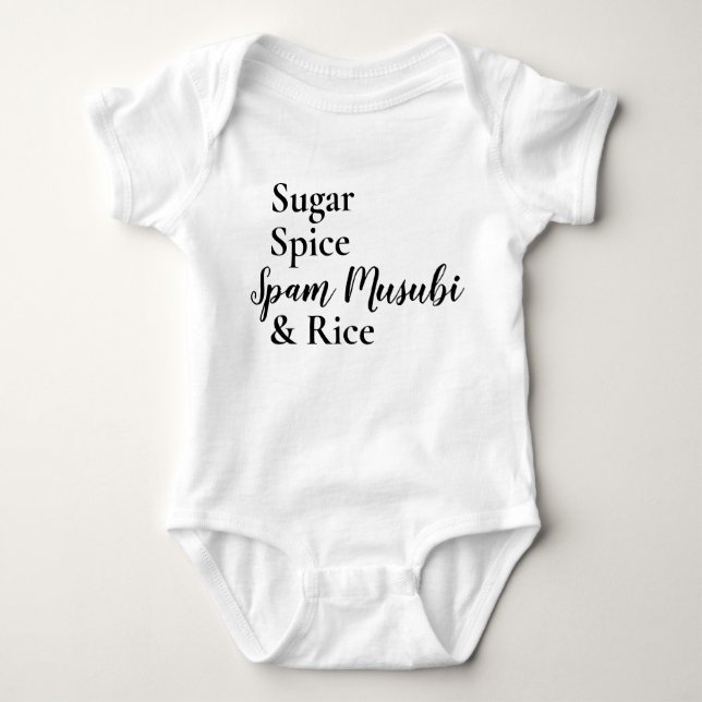 Sugar Spice Spam Musubi & Rice Baby Bodysuit (Front)