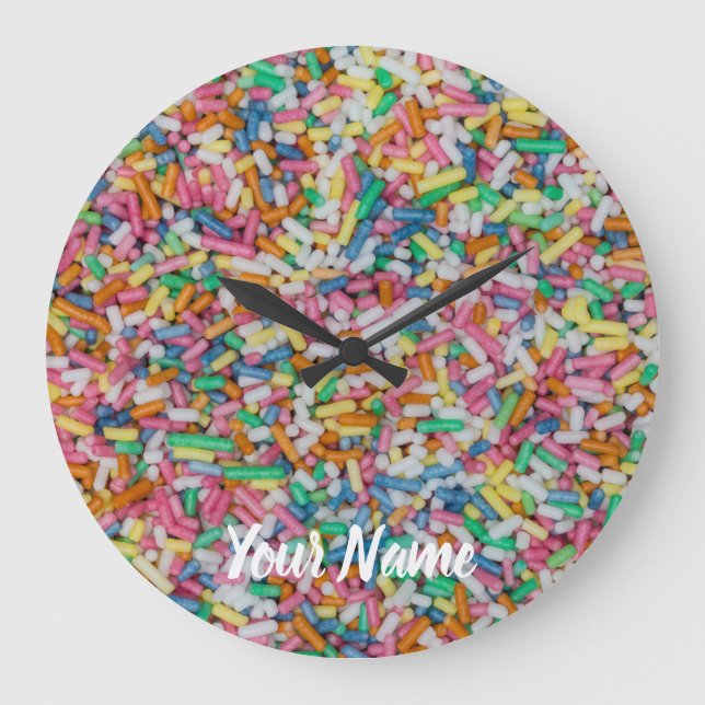 Sugar sprinkles colourful background gift large clock (Front)