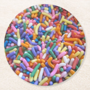 Sugar Sprinkles Round Paper Coaster