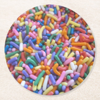 Sugar Sprinkles Round Paper Coaster