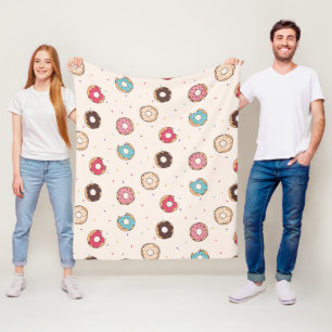 Sugar Sweet Donut Pattern Fleece Blanket