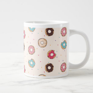 Sugar Sweet Doughnut Pattern Large Coffee Mug