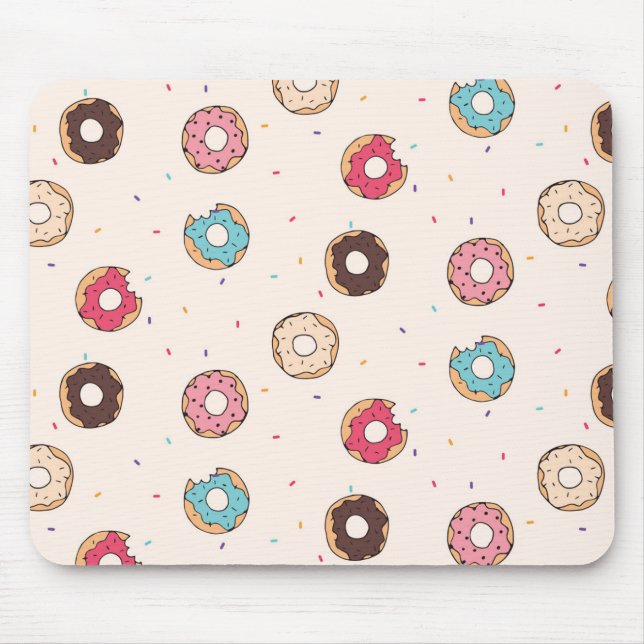 Sugar Sweet Doughnut Pattern Mouse Pad (Front)