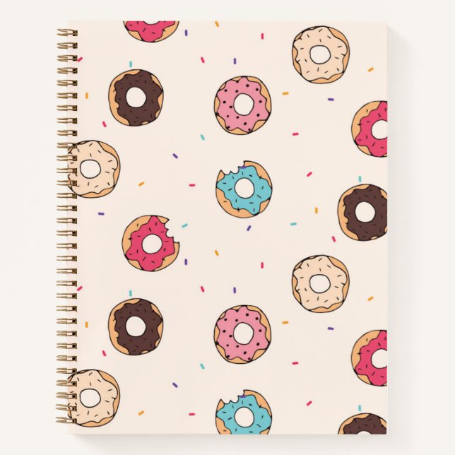 Sugar Sweet Doughnut Pattern Notebook (Front)