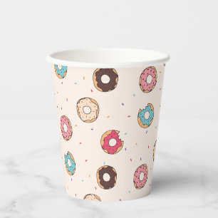 Sugar Sweet Doughnut Pattern Paper Cups