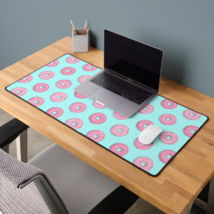Sugar Sweet Pink Glazed Donuts Desk Mat