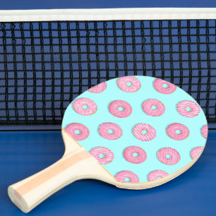 Sugar Sweet Pink Glazed Donuts Ping Pong Paddle