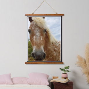 Sugar The Appaloosa Horse, Square Wall Clock. Hanging Tapestry